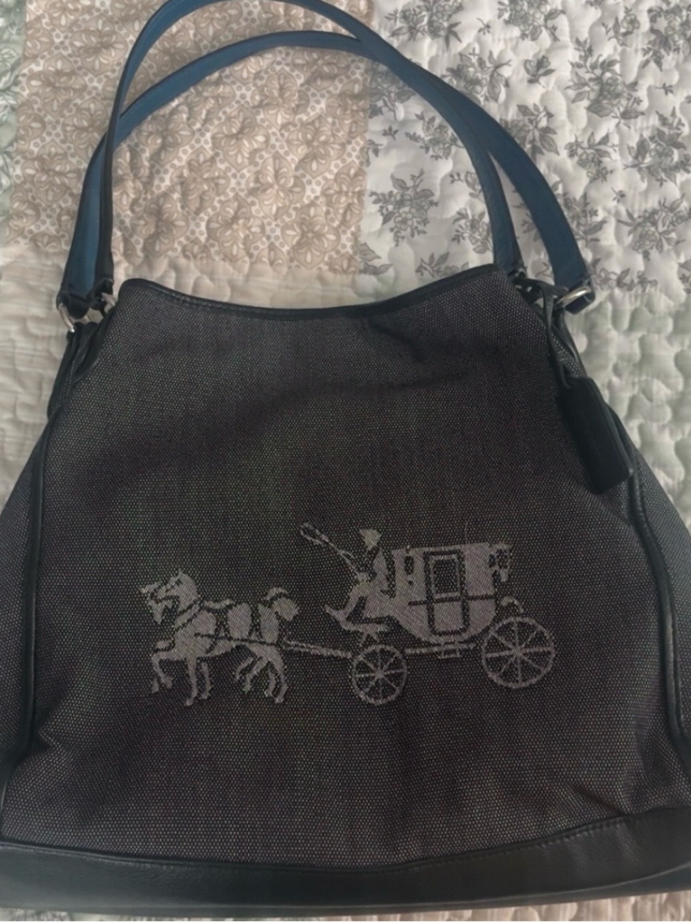 ❌SOLD❌Coach Classic Carriage Motif Shoulder Bag in Dark Gray